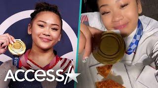 Suni Lee Celebrates Olympic Gold w/ Pizza Party & TikTok Dance