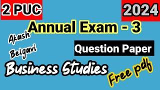 2nd puc business studies exam 3 question paper 2024 karnataka board free pdf download