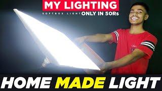 How To Make Softbox Light At Home | DIY Softbox Light With Stand for Youtube Videos (Best Light)