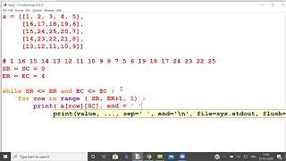 NEC Programming Practice Session - Print Matrix in spiral form in Anti-Clockwise #CodeClass #Coding