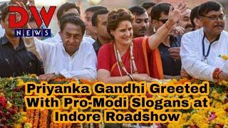 Priyanka Gandhi Greeted With Pro-Modi Slogans at Indore Roadshow;