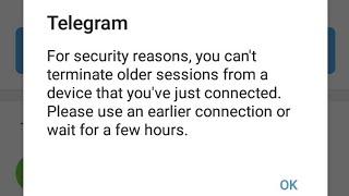 How To Fix For Security Reasons You Can't Terminate Other Sessions Telegram
