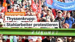 heute journal vom 30.04.2024 Protest bei Thyssenkrupp, Jobcenter, Unruhen an Columbia-Uni (english)