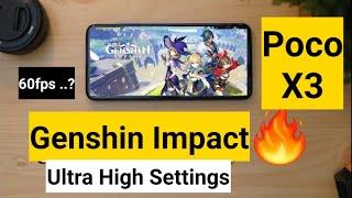 Poco x3 genshin impact 60fps high graphics support testing