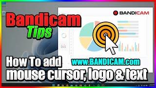 How to add mouse cursor, logo and text to video - Bandicam Screen Recorder