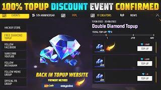 100% Diamonds Topup Bonus Event Freefire || Next Topup Bonus Event Freefire || FF Upcoming Events