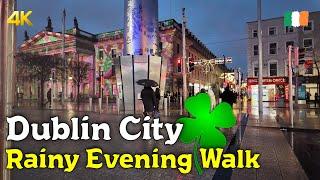 Dublin City | Ireland | 4K Walking Tour in the Rain In 2025 ️