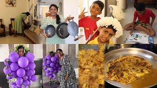 Siddhu fancy dress &Got prize/ மட்டன் கறி தோசையுடன் Weekend Routine / How I maintain iron Cookwares