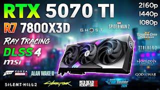 GeForce RTX 5070 Ti 16GB + Ryzen 7 7800X3D - Test in 12 Games | 1080p | 1440p | 4K