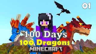 100 Days Taming 100 Dragons in Minecraft / Epi. 01: Dying a lot to Dragons