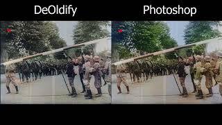 Colorizing old video. Deoldify VS Photoshop