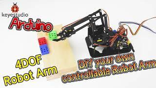 KEYESTUDIO 丨KS0198 4DOF Robot Arm Kit for Arduino DIY-DIY Own Controllable Robot Arm #arduino #stem