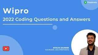 Wipro 2022 Coding Questions and Answers