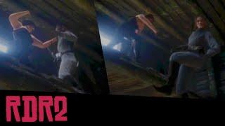RDR2 Barn Brawl PVP- Fist Fight Combat - Catfight ryona beatdown - Gameplay