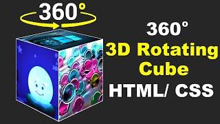 3D Rotating Cube Animation using HTML CSS, CSS Animation Tutorial for beginners, Cyber Warriors