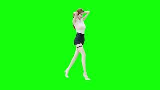 Attractive beautiful dancing girl green screen footage // Free HD