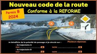 TEST Nouveau code de la route 2024 conforme à la nouvelle réforme GRATUIT n° 96