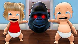 Baby & Girlfriend Escape Angry Animal Head!