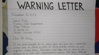 How To Write A Warning Letter Step by Step Guide | Writing Practices