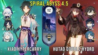 C0 Xiao Hypercarry and C1 Hutao Double Hydro - Genshin Impact Abyss 4.5 - Floor 12 9 Stars