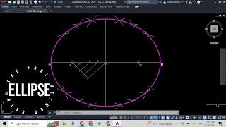 How to: Construct an Ellipse Using the Foci Method, Given Both Axes #AutoCAD #TechnicalDrawing