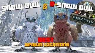 ARK: Fjordur | SNOW OWL & R-Snow Owl Spawn Locations | BEST Spots To Search!