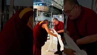 Shechem Rabjyam Rinpoche & H.EKhen Sange Rangjung Rinpochhe meeting eachother at new Delhi