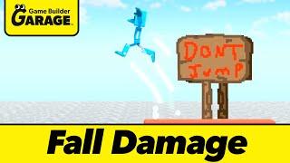 Let's Add Fall Damage to Game Builder Garage