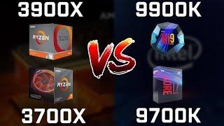 Ryzen 9 3900X vs Core i9-9900K vs Ryzen 7 3700X vs Core i7-9700K Real Benchmarks!