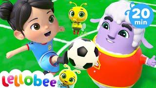 Winter Football Soccer Song | Lellobee by CoComelon | Sing Along | Nursery Rhymes and Songs for Kids