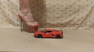 Giantess crush toy car - Chevrolet corvette 1:18 #crushexperiment