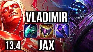 VLADIMIR vs JAX (TOP) | 9 solo kills, 12/2/6, 1.2M mastery, Legendary, 300+ games | KR Master | 13.4