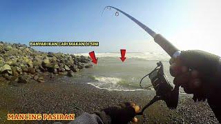 Lucky,Fishing sand throwing on the edge of the rock turns out to be a lot of inhabitant,Surf Fishing