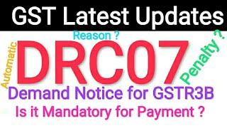 DRC07/Automatic Demand Notices Raised by GST Portal for GSTR3B Non Fillers /Is it mandatory?Penalty?