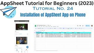 Installation of appsheet app on phone