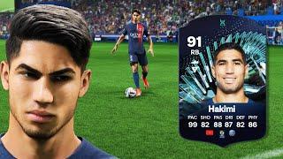 91 LIGUE 1 TOTS EVOLUTION HAKIMI PLAYER REVIEW | EA FC 24 ULTIMATE TEAM