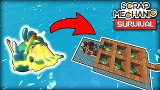 I Built a Boat With UNLIMITED FUEL Using Glow Worms! (Scrap Mechanic Survival Ep.16)