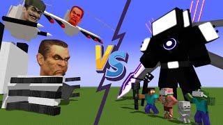 Minecraft Mobs & TITAN TVMAN VS SKIBIDI TOILET & SKIBIDI BOSS - Minecraft Animation