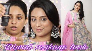 No eyeshadow only Glam Diwali Makeup Tutorial 2021️Indian festival makeup Look️ #supermakeupstyle