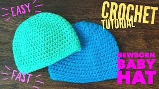 Easy Crochet Baby Hat / Beginner Crochet for Newborn Beanie