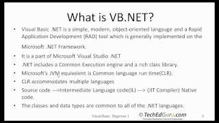 VB Beginner 1 - What is VB and What is .NET?