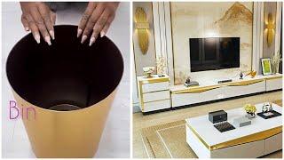 Use DOLLAR TREE BINS Look alike IN THE Living Room| DIY TV UNIT idea