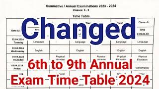 6std to 9std Annual Exam Time Table change 2024|6 to 9 reversed Annual Exam time table 2024