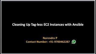 AWS Provisioning using Ansible | Cleanup Tag-less EC2 Instances