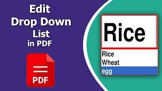 How to edit drop down menu list in pdf using Nitro Pro