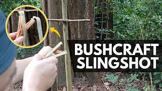 Making a Jungle Bushcraft Slingshot & Target Set-up