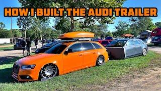 HOW I BUILT THE AUDI TRAILER! WIRING, BAGS, & TONGUE DESIGN! // J2 Customs B8 Audi Avant Trailer Ep2