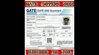 GATE 2022 Result out  IIT KGP GATE TOPPERS AIR - 10 GATE SCORE CARD DOWNLOAD #shorts #shortsfeed