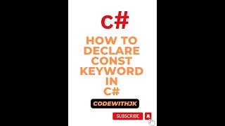 Const keyword in CSharp C# Tutorial #const  #shorts