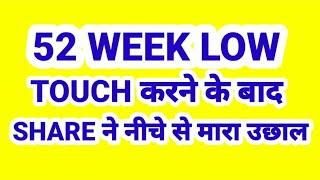 52 WEEK LOW TOUCH करने के बाद शेयर ने नीचे से मारा उछाल.